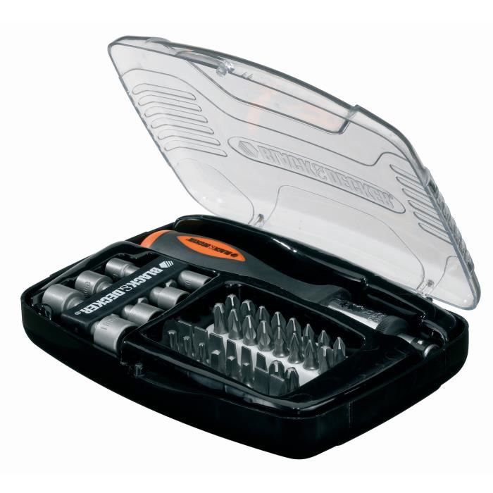 Kit De Tournevis A Cliquet Blackdecker A7062 Xj Avec 39 Accessoires