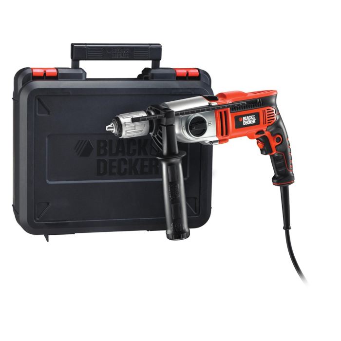 Perceuse A Percussion Filaire 1100w Blackdecker Kr1102k Qs Avec Coffre De Rangement
