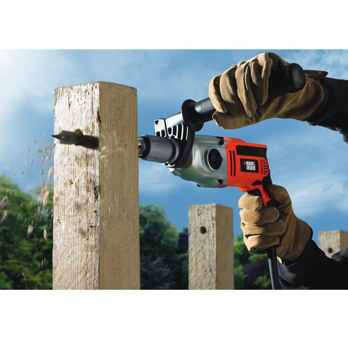 Perceuse A Percussion Filaire 1100w Blackdecker Kr1102k Qs Avec Coffre De Rangement