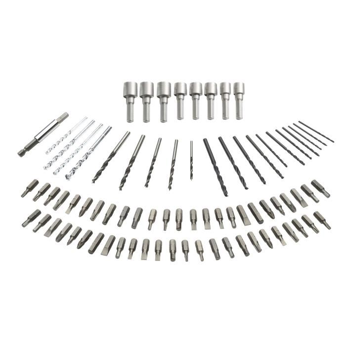 Kit Perceuse Visseuse Sans Fil 18v Blackdecker Bdcdc18bafc Qw 2 Batteries Chargeur Coffret 80 Accessoires