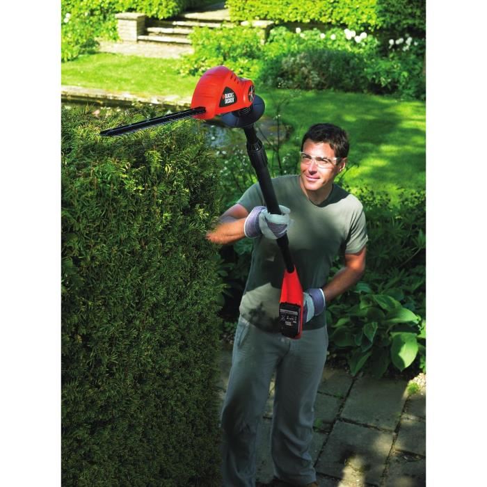 Black + Decker GTC1843L20 Taille-haie longue portee sans fil 18 V 2 Ah