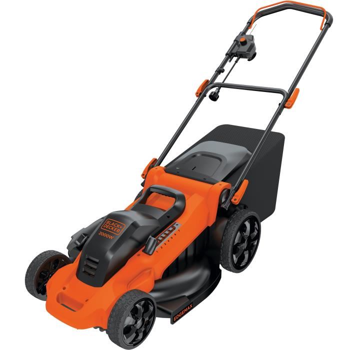 Tondeuse Electrique Filaire Blackdecker Lm2000 Qs 2000w 48cm De Coupe Mulching Ejection Laterale Ou Bac 50l
