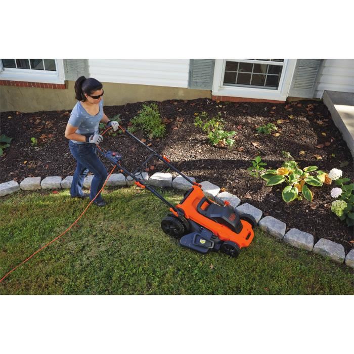 Tondeuse Electrique Filaire Blackdecker Lm2000 Qs 2000w 48cm De Coupe Mulching Ejection Laterale Ou Bac 50l