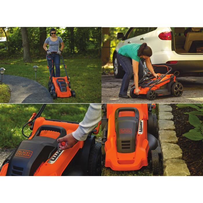 Tondeuse Electrique Filaire Blackdecker Lm2000 Qs 2000w 48cm De Coupe Mulching Ejection Laterale Ou Bac 50l