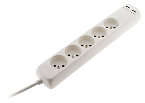 Multiprise Zenitech 5 Prises 2 Usb A Cable 1m