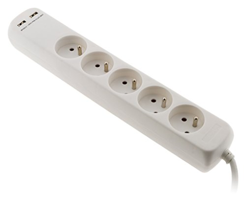 Multiprise Zenitech 5 Prises 2 Usb A Cable 1m