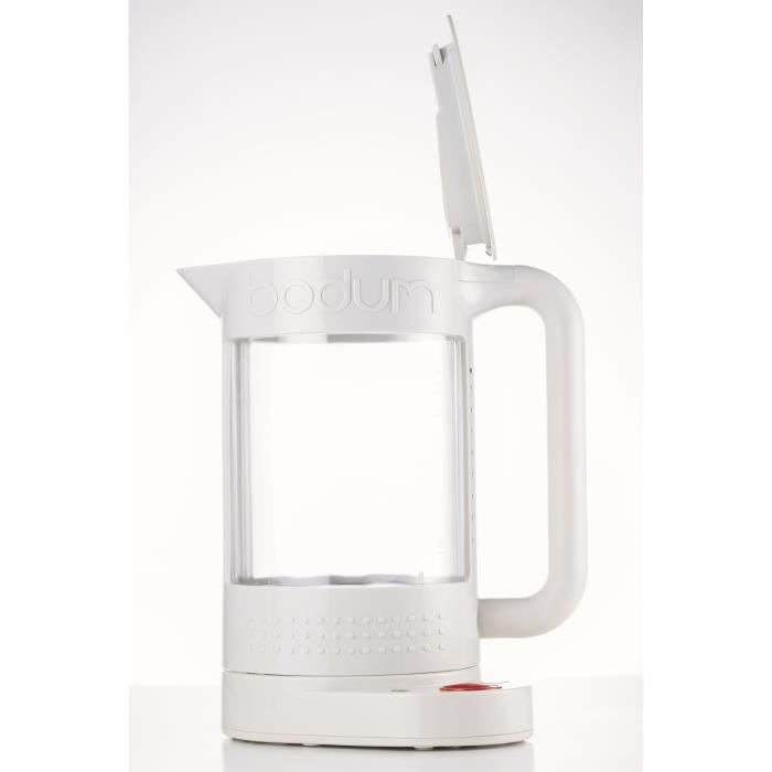 Bouilloire Electrique Double Paroi - Bodum - Bistro - 1500 W - 11 L - 5 Temperatures - Interieur En Verre - Blanc