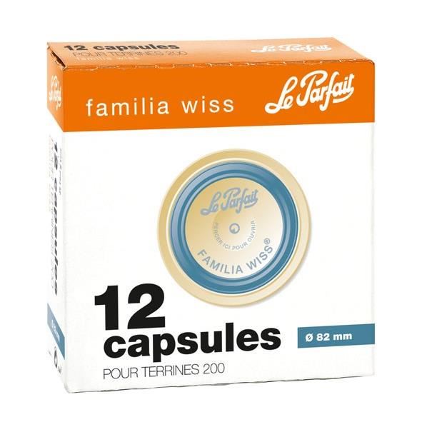 Capsules Pour Bocaux Diam. 82cm - Le Parfait - Boîte De 12 - Metal Jaune