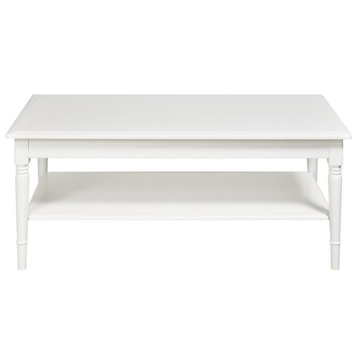 BORNEO Table basse style classique melaminee blanc - L 120 x l 60 cm