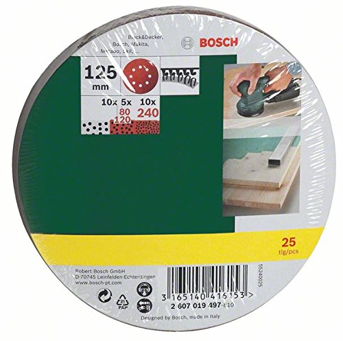 BOSCH 25 disques abrasifs excentriques 125 mm