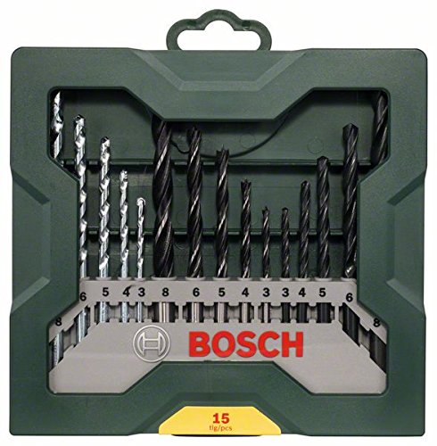Set De 15 Forets Bosch Mini-x-line Pour Percage - Acier - Gris