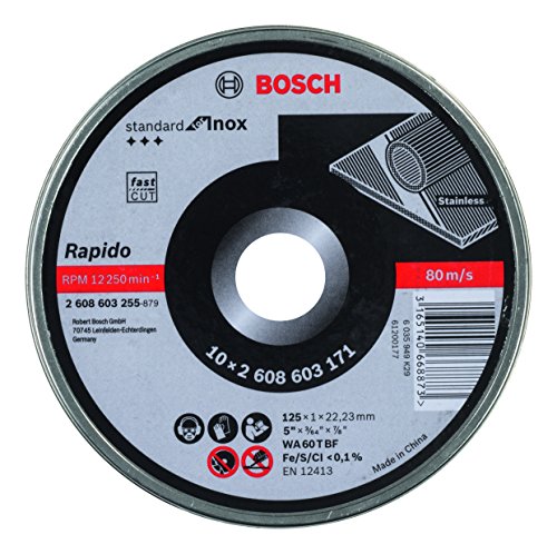 Bosch Boite De 10 Disques A Tronconner Pour Linox Et Le Metal 125 Mm X 1 Mm