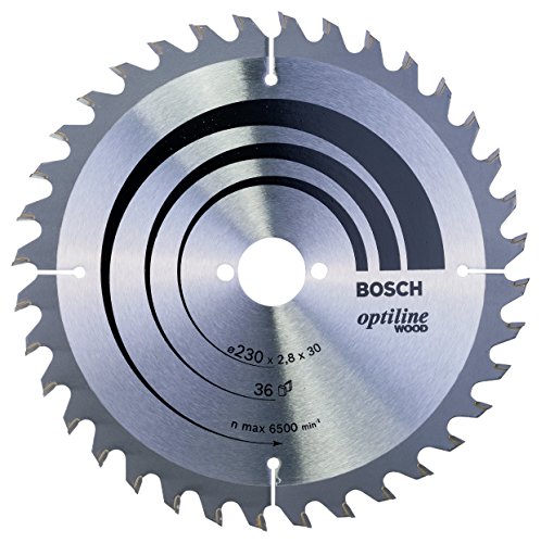 Lame De Scie Circulaire Bosch Optiline Wood Pour Scies Circulaires A Main 230 X 30 X 2,8 Mm 36 (2608640628)