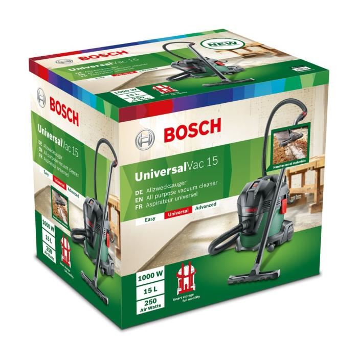Aspirateur Eau Et Poussiere Bosch Universalvac 15 1000w 15l Fonction Soufflerie