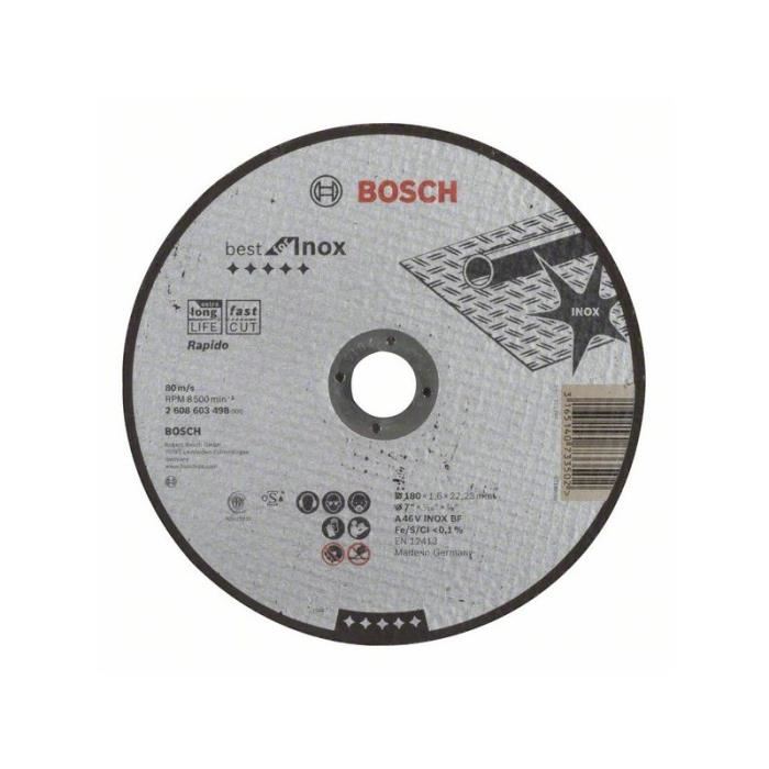 BOSCH Disque a tronconner a moyeu plat Best for Inox Rapido diametre 180 x 16mm