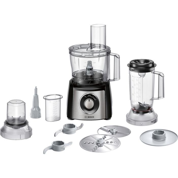 Robot Multifonctions Bosch Multi Talent Mcm3501m Noir Et Inox 800 W 2 Vitesses Fonction Pulse