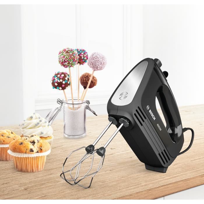 Batteur A Main Bosch Mfq2420b Clevermixx 400w 4 Vitesses Pulse Noirinox