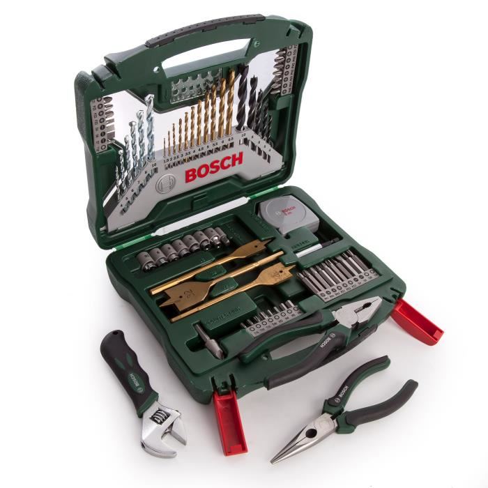 Set Doutils Bosch X Line 70 Pieces Forets Hss Tin Et Beton Embouts De Vissage
