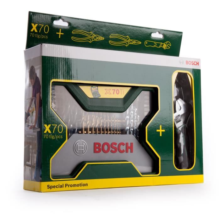 Set Doutils Bosch X Line 70 Pieces Forets Hss Tin Et Beton Embouts De Vissage