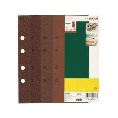 BOSCH Set de papiers abrasifs pour ponceuse vibrante - Perfore - Grain 60, 80, 120, 240 x 230 mm - Lot de 25