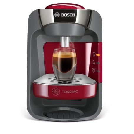 Cafetiere A Dosette Multi-boissons - Bosch Tassimo Suny Tas3203 - Rouge Vif - Capsules - 3,3 Bars - 0,8l - 1300w