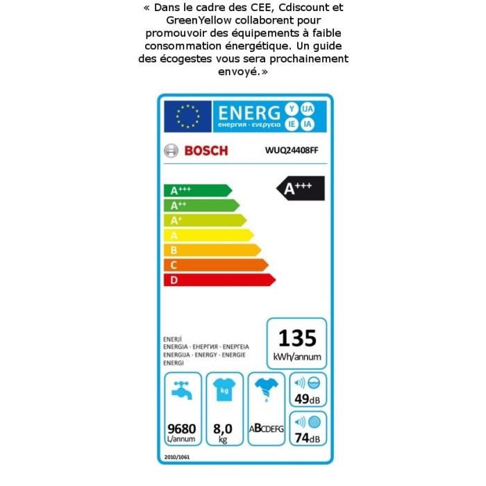 Lave Linge Frontal Bosch Wuq24408ff