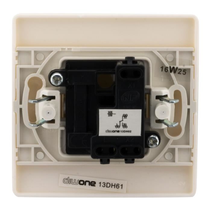 Interrupteur Zenitech Avec Bouton Poussoir Vis + Griffes Diwone - Blanc