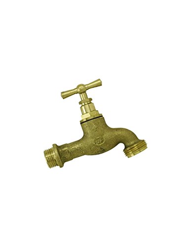Robinet de jardin a clapet laiton brosse diametre arrivee 15x21 mm