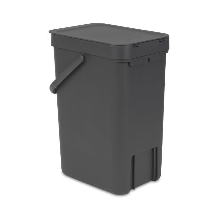Brabantia Poubelle Encastrable Waste Bin Sort Go 12 L Gris