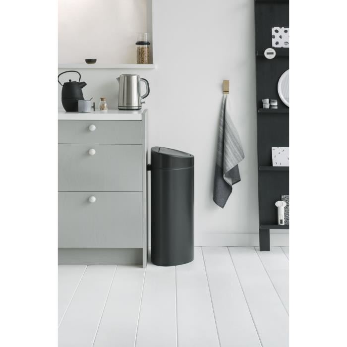 Brabantia Poubelle Touch Bin - 40l - Noir Mat