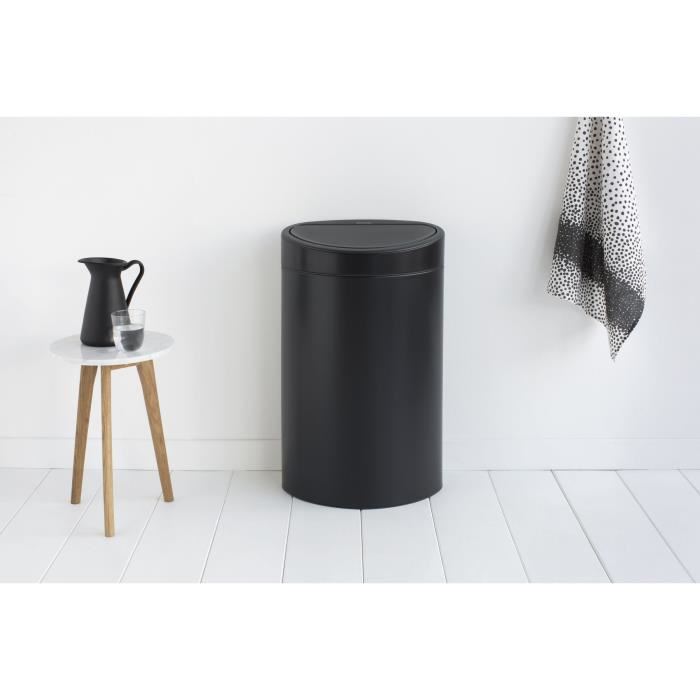 Brabantia Poubelle Touch Bin - 40l - Noir Mat