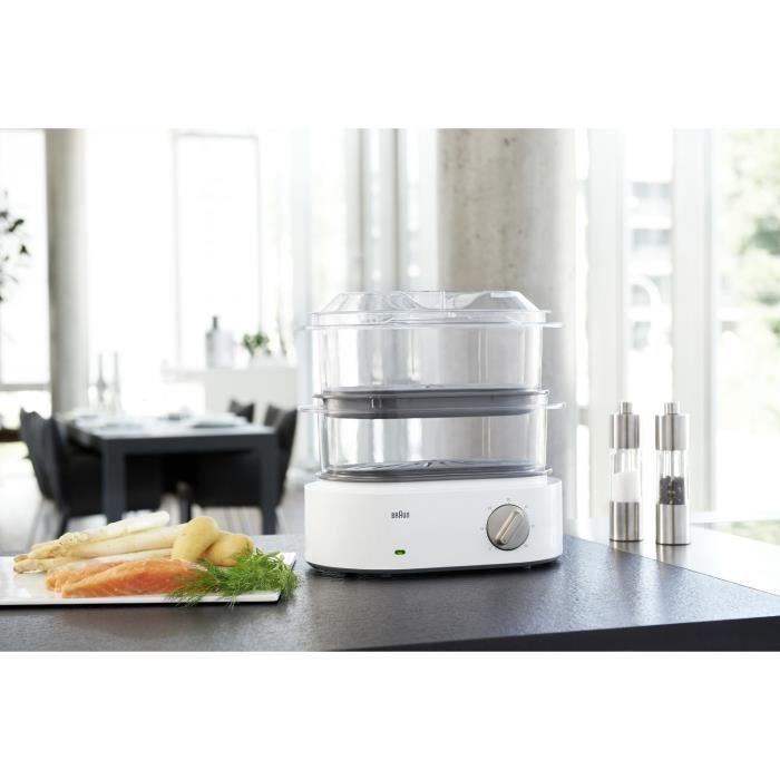 Cuiseur Vapeur Braun Identity Collection Fs5100wh - Blanc - 850w - 3.1l - Turbo Vapeur - Cuiseur A ?ufs
