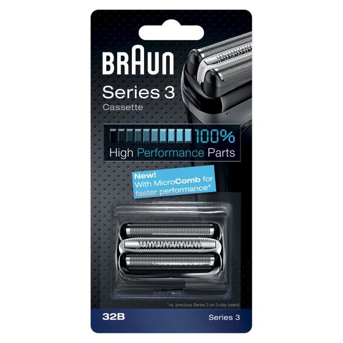 Tete De Rasoir Braun Cassette 32b Series 3 Argent