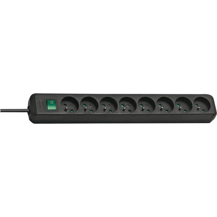 Brennenstuhl Multiprise Eco Line Noire 8 Prises Et 3m De Cable