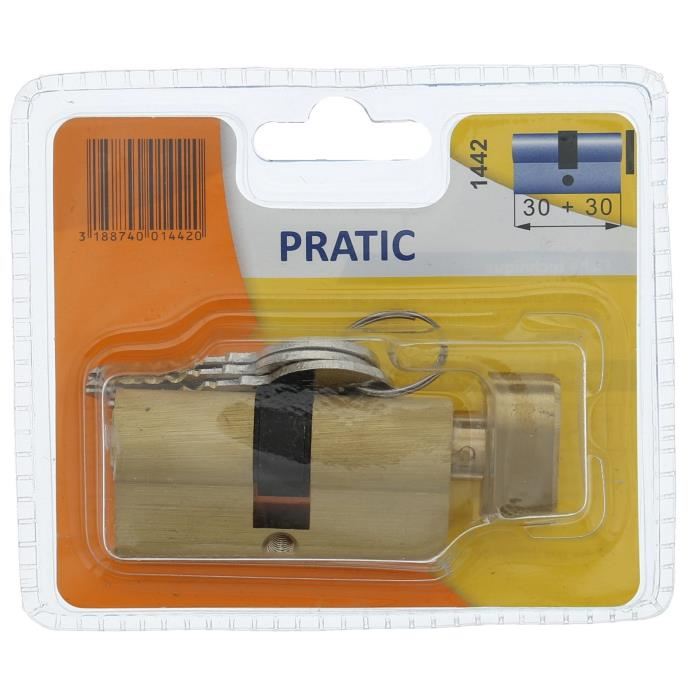 Cylindre Bricard Pratic 1442 En Laiton 3030 Mm A Bouton Niveau De Securite 1