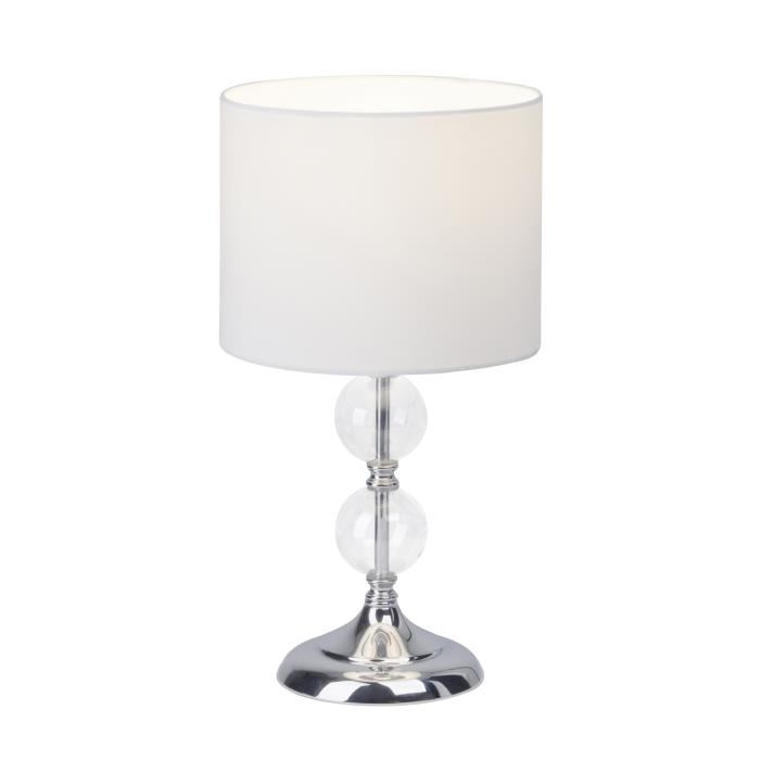 Lampe De Table Brilliant Rom Chrome, Blanc, 1 Lumiere - - Interieur - Rom - Delai De Livraison Moyen: 4 A 8 Jours Ouvres. Port Gratuit France Metropolitaine Et Belgique Des 100 ?.