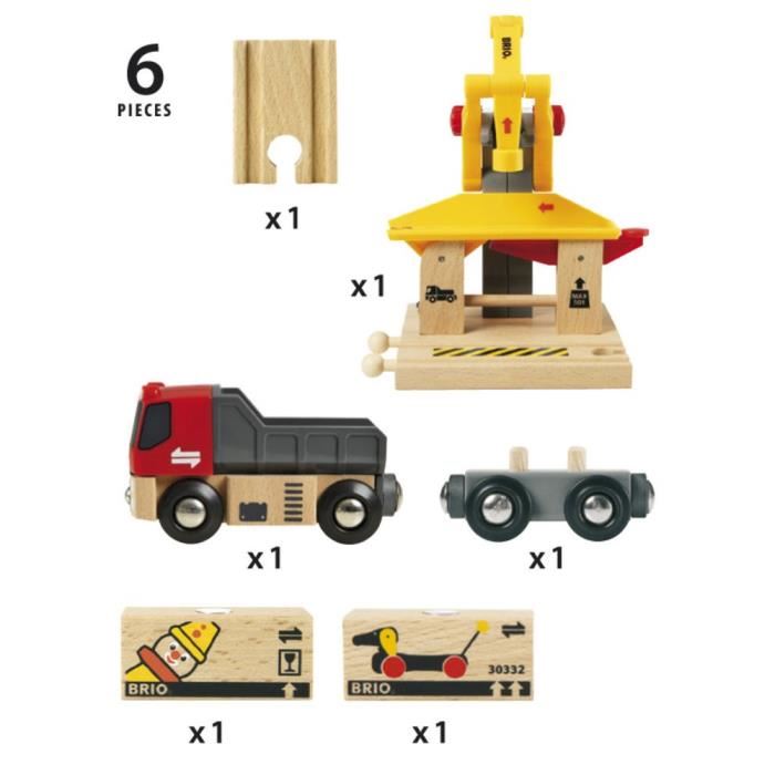 Brio World Grue De Chargement De Marchandises Accessoire Pour Circuit De Train En Bois Ravensburger Mixte Des 3 Ans 33280