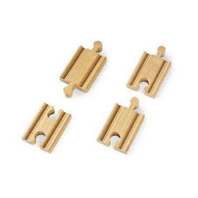 Lot De 4 Mini Rails Droits En Bois De Hetre - Brio - Mixte - 54mm