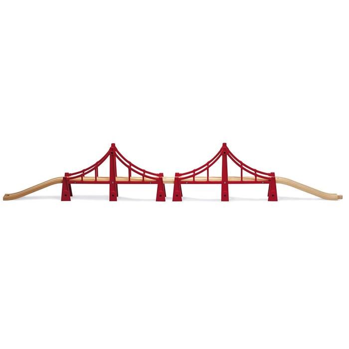 Pont Suspendu Double Brio 33683 Pour Circuit De Train En Bois - 113cm - Mixte - A Partir De 3 Ans