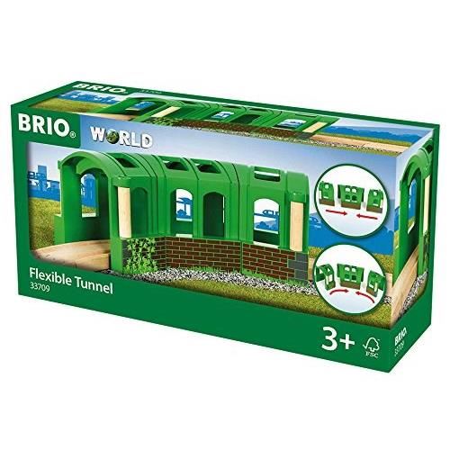Brio - 33709 - Tunnel Modulable - 2 Possibilites : Tout Droit Ou Courbe - Accessoire Circuit De Train En Bois - A Partir De 3 Ans
