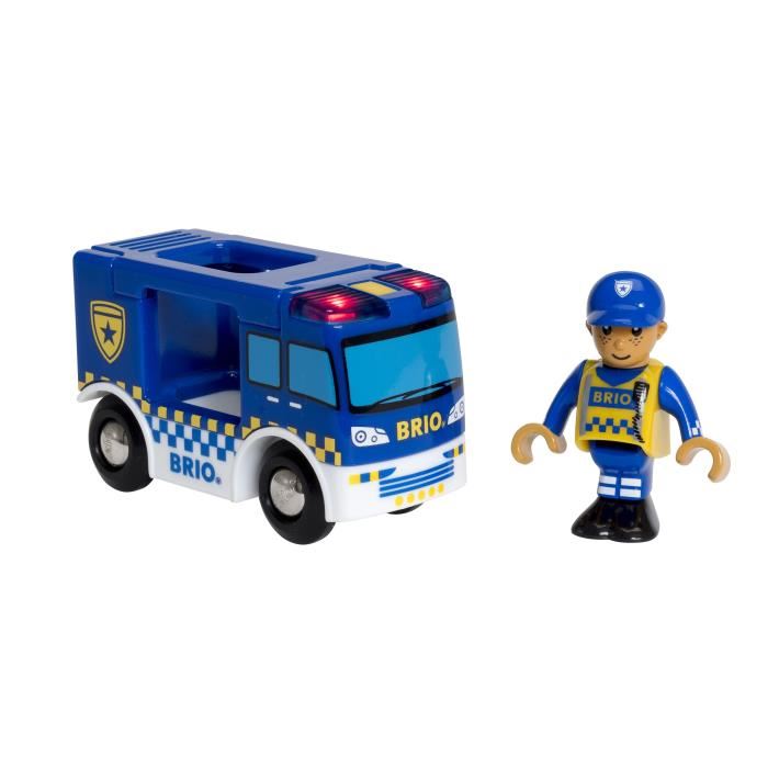 Brio World Camion De Police Son Et Lumiere Accessoire Son Lumiere Circuit De Train En Bois Ravensburger Des 3 Ans 33825
