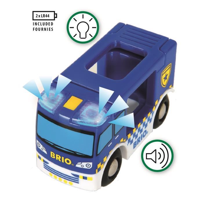 Brio World Camion De Police Son Et Lumiere Accessoire Son Lumiere Circuit De Train En Bois Ravensburger Des 3 Ans 33825