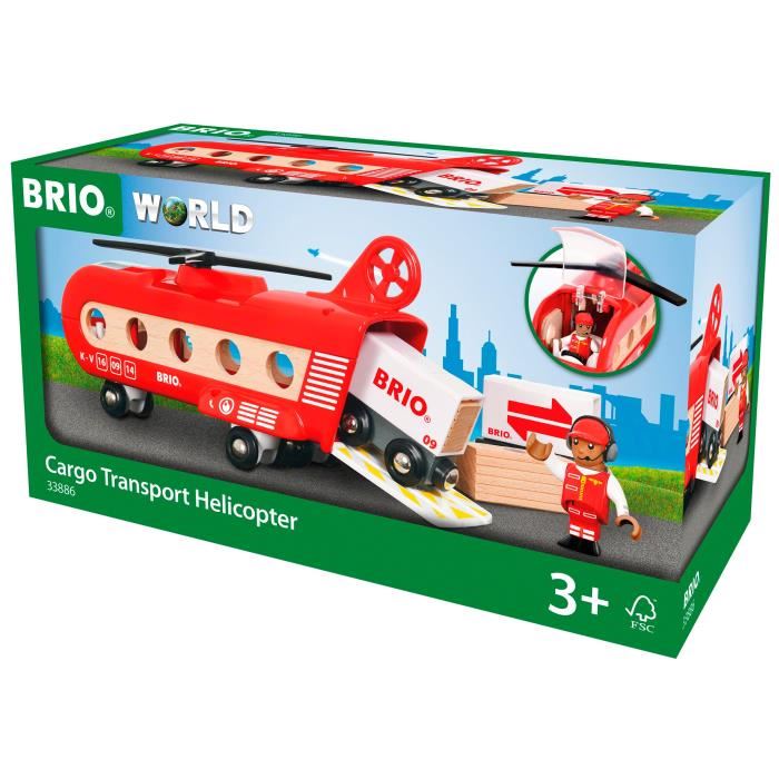 Brio World Helicoptere Cargo Ravensburger Circuit De Train En Bois Mixte Des 3 Ans Multicolore