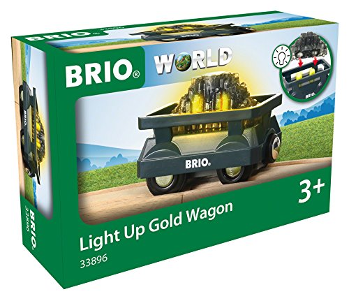 Brio - 33896 - Wagon Lumineux Charge D'or - Jouet Train Pour Enfant