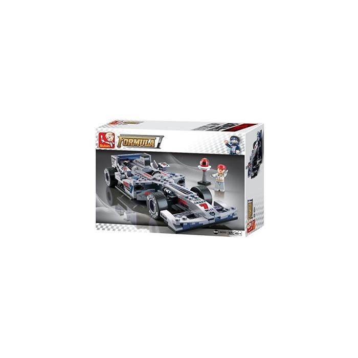 Briques Compatibles Lego Construction Formula 1 La voiture F1 Gris Sluban