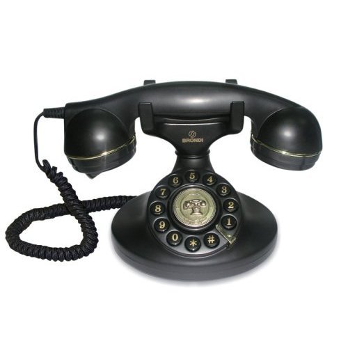 Telephone Filaire Vintage 10 - Brondi - Noir - Mains Libres - Numero De L'appelant - Sonneries