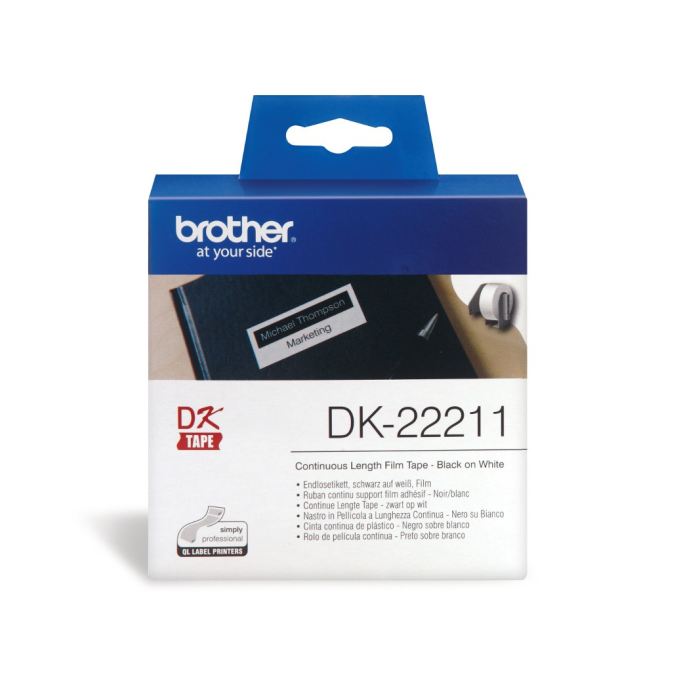 Brother Dk-22212 Rouleau Detiquettes 62 X 15.24 Mm Film Blanc 1 Pc(s) Fixation Permanente Dk22212 Etiquette Universelles