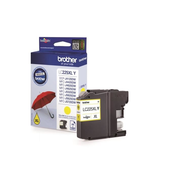 Brother D39origine Brother Mfc J 5600 Series Cartouche D39encre Lc 225 Xl Y Jaune 1 200 Pages 131 Centimes Par Page Contenu 11 Ml