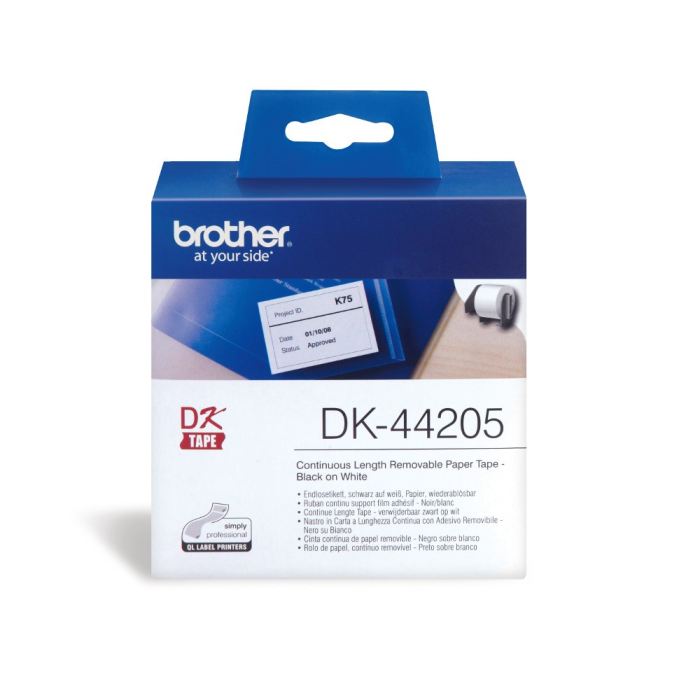 Ruban Papier Amovible Brother P-touch Dk-44205 - 62x30,48 Mm