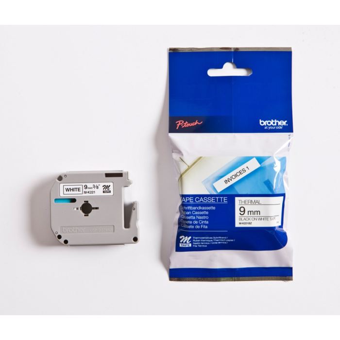 Ruban Plastique Brother P-touch Mk-221b - 9mm - Noir Sur Blanc